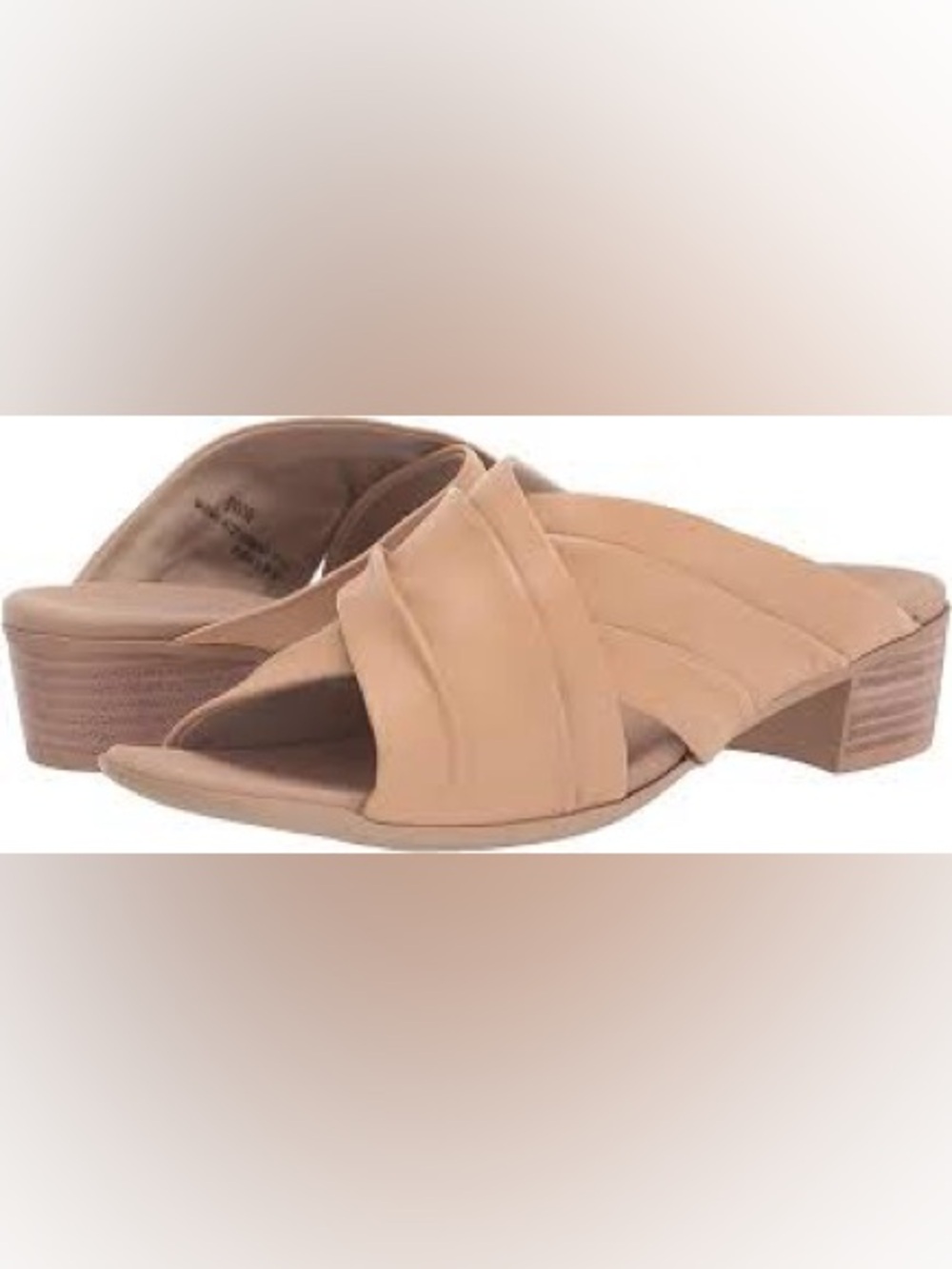 Munro Beige Pleated Slide Sandal